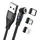Realpower Magnetic cable 3 Amp,1m,schwarz mit Adaptern
