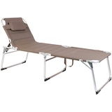 Lex XXL Sonnenliege 200 x 70 x 45 cm taupe klappbar