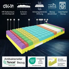 Matratzen Perfekt Matratze 100x200cm H2 TerraMed Visco 9 Zonen 24cm hoch