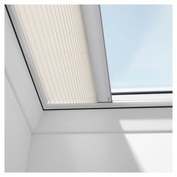 VELUX Flachdachfenster Wabenplissee Uni weiß 1045S, 90x90 cm (090090), CFP,Solar,VELUX,weiße Schiene