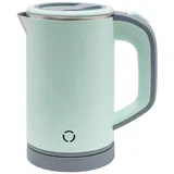 KEESUNG Mini Wasserkocher, 0,8L Reisewasserkocher Klein 600W Tragbarer Wasserkocher Edelstahl Wasserkocher Reise Wasserkocher für Reise Camping Wohnwagen (Grün)