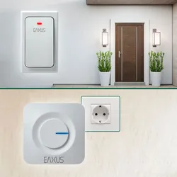 Kabellose Türklingel, batteriefrei, weiss: LED-Anzeige, 36 Melodien & IP44-Schutz. Zuverlässige & moderne Funk-Klingel für Ihr Zuhause.