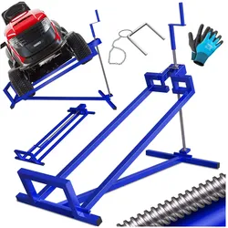 MASKO®  Rasentraktor Heber 400kg Aufsitzmäher Hebevorrichtung Rasentraktorheber Reinig.Hilfe Hebebühne inkl. Arbeitshandschuhen