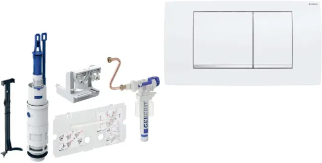Geberit Umbauset UP Spülkasten Bj. 1988-97 Füllventil mit Betätigungsplatte Twinline 30 weiß, Komplettset zum Umbau auf 2-Mengen-Spülung