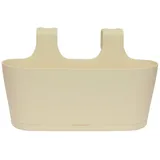 ENGELLAND® ENGELLAND 1 x Blumenkasten zum Auf-Hängen, Farbe: Beige, Blumentopf, oval, Balkon, Übertopf, Pflanzkasten, mit Wasserspeicher/Wasserauffangschale