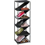 Relaxdays Schuhregal 121 x 38 x 30 cm grau/schwarz