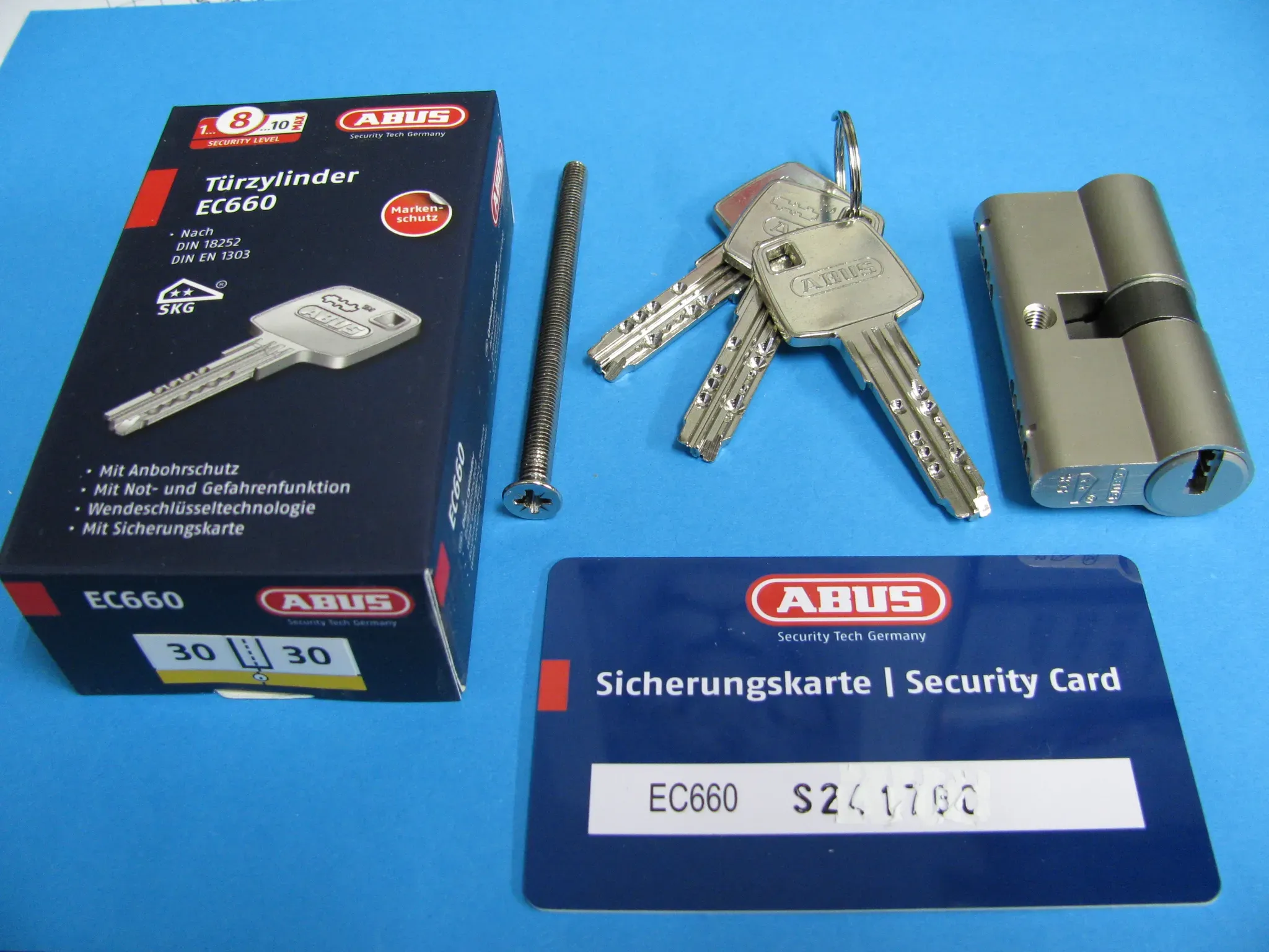 Abus EC660 N+G, 40/70 mm, Sicherungskarte, verschiedenschließend