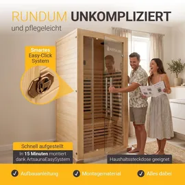Artsauna Trondheim90 Natur - Vollspektrumstrahler mit LED-Beleuchtung, Bluetooth Audio, App-Steuerung, 1705 W Leistung
