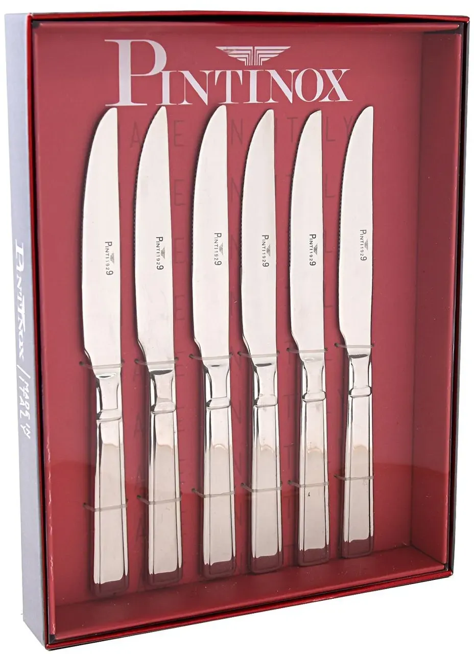 PINTINOX Steakmesser geschmiedet Wellenschliff Edelstahl 18/10 Leonardo 6 tlg.