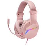 Mars Gaming Gaming MH122, FRGB Over Ear Kopfhörer mit Mikrofon, HiFi Sound, Geräuschunterdrückung, Ultraleichtgewicht, PS4 PS5 Xbox Switch Switch 2 Tablet Windows Mac, Rosa, MH122P, Large