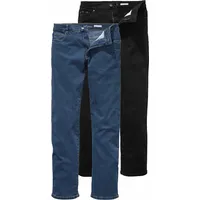 Arizona Stretch-Jeans »John«, (Packung, 2 tlg.), Straight Fit 48, N + U Gr, black und blue stone, Herren Jeans