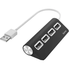 Hama USB-Hub 4 Ports USB 2.0 480 MBit/s Schwarz