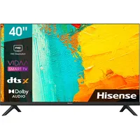 Hisense 40A4EG 101cm (40 Zoll) Fernseher Full HD Smart TV, Triple Tuner DVB-T2 / T/C / S2 / S, Works with Alexa, WiFi, Game, Hotel Mode, Schwarz [2022 ], Betriebsystem VIDAA U