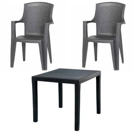 PROGARDEN Garten-Essgruppe »Eden / King«, (Set, 3tlg. anthrazit