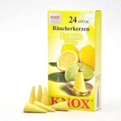 Knox, Duftkerzen, Räucherkerzen – Lemon 24 Stk., Kegel