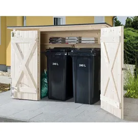 Weka Mehrzweckbox, Fahrrad- und Mülltonnenbox, natur, 219 x 100 x 151 cm