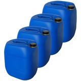 kanister-vertrieb® 4 Stück 30 L Kanister Wasserkanister Kunststoffkanister blau DIN61 + Etiketten