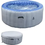 Mendler Whirlpool HWC-N97, Ersatz-Pool 4 Personen, In-/Outdoor aufblasbar PVC laminiert, rund Ø180cm grau-blau