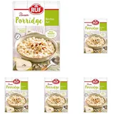 RUF Porridge Bircher Art mit Vollkorn Haferflocken, gehackten Haselnüssen und aromatischen Apfel- und Birnenstückchen, 1 x 65g Beutel, 65g(5er Pack)