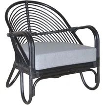 Hofmann Living And More Loungesessel Handgeflochten Polyester 1 x 1 x 1 cm Schwarz mit Kissen