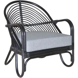 Hofmann Living And More Loungesessel Handgeflochten Polyester 1 x 1 x 1 cm Schwarz mit Kissen