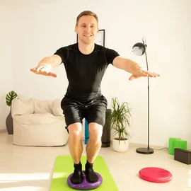 Relaxdays Balance-Kissen mit Luftpumpe blau