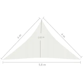vidaXL Sonnensegel 160 g/m2 Weiß 4x4x5,8 m HDPE