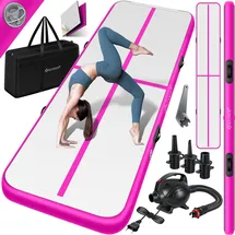 Kesser KESSER® Turnmatte Aufblasbar Airtrack 2m/3m/4m/5m/6m Fitness-Matte Gymnastikmatte inkl. Tragetasche & elektr. Luftpumpe Yogamatte, Tumbling Matten, Trainingsmatte, Turn- & Fitness