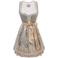 KRÜGER MADL & BUAM Trachtenkleid Mini Dirndl 2tlg. 50cm AUREA / 412068 hellgrau grau 38