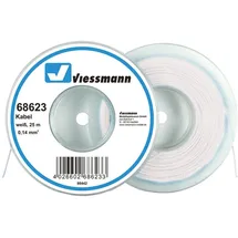 Viessmann Kabel auf Abrollspule 0,14 mm2 weiß 25 m