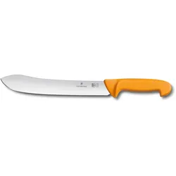 Victorinox Schlachtmesser / Bankmesser Swibo 25cm, gerader Schliff, verbreiterte Spitze, gebogen, rutschfest, gelb