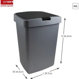 SUNWARE | Mülleimer | 50 l | Anthrazit - Grau