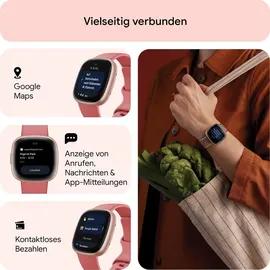 Fitbit Versa 4 aluminium kupferrosé/sandrosa