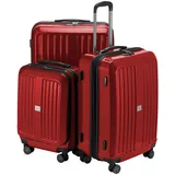 Hauptstadtkoffer - X-Berg - 3er Koffer-Set Hartschalen-Koffer Koffer Trolley Rollkoffer Reisekoffer, TSA, (S, M & L) Rot glänzend