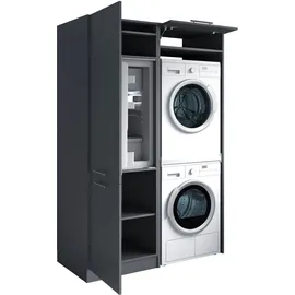 laundreezy Mehrzweckschrank-Set 128 x 238 x 68 cm Grau