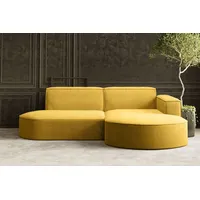 Kaiser Möbel Ecksofa Designer MODENA STUDIO stoff Dicker cord Poso Gelb Rechts - Gelb