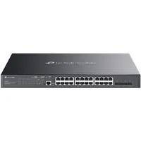 TP-Link TL-SG3428MP 28-Port Gigabit L2+ Managed Switch mit 24 PoE+ Ports (384 Watt, Zentrales Cloud-Management, In Omada-SDN integriert, IPv6-Unterstützung, Sicheres Netzwerk) Schwarz, v2.0