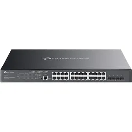 TP-Link TL-SG3428MP 28-Port Gigabit L2+ Managed Switch mit 24 PoE+ Ports (384 Watt, Zentrales Cloud-Management, In Omada-SDN integriert, IPv6-Unterstützung, Sicheres Netzwerk) Schwarz, v2.0