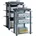 Rack Schrank Phono Regal 70 59 48 cm Klarglas/Aluminium