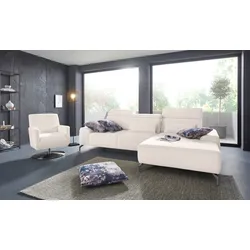 Ecksofa SIT & MORE "Gizeh L-Form", beige (elfenbein), B:289cm T:178cm, Sofas, Fußhöhe 15 cm, inklusive Sitztiefenverstellung und Kopfteilverstellung