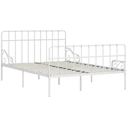 vidaXL Bettgestell mit Lattenrost Weiß Metall 120×200 cm