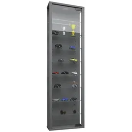 VCM Vitrine Stano Maxi, inkl. LED-Beleuchtung, silber