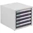 Proregal Schubladencontainer Kobra mit 5 Schubladen HxBxT 15,5x27x34cm | Lichtgrau