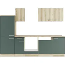 OPTIFIT Küchenzeile Livorno 270 cm Steingrün/Wildeiche