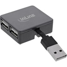 InLine InLine® USB 2.0 4-Port Hub, USB-A Stecker auf 4x USB-A Buchse, Kabel 4cm