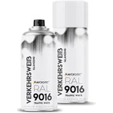 MICROTEC® Sprühlack | 400ml | hochwertiges Acryllackspray | matt oder glänzend | Sprühfarben für Metall, Holz, Kunststoff u.v.m. | große Farbauswahl (Verkehrsweiß glänzend - RAL 9016)