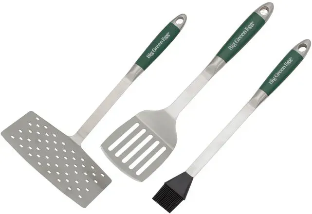 Big Green Egg Grillbesteck Set Premium 3 tlg. Edelstahl Grün