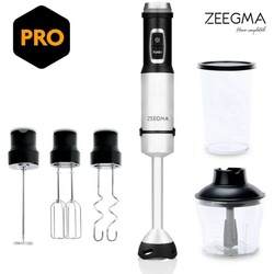 Zeegma Stabmixer Handy-Chef, 1500,00 W, Set 5in1 Metallgehäuse 17 Stufen + Turbo TOP silberfarben