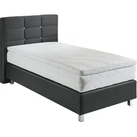 Westfalia Schlafkomfort Boxspringbett, grau (anthrazit), B:105cm L:210cm, Bezug: Kunstleder,