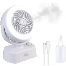 Sichler Haushaltsgeräte Akku-Tischventilator 0 cm Tischventilator LED-Ring
